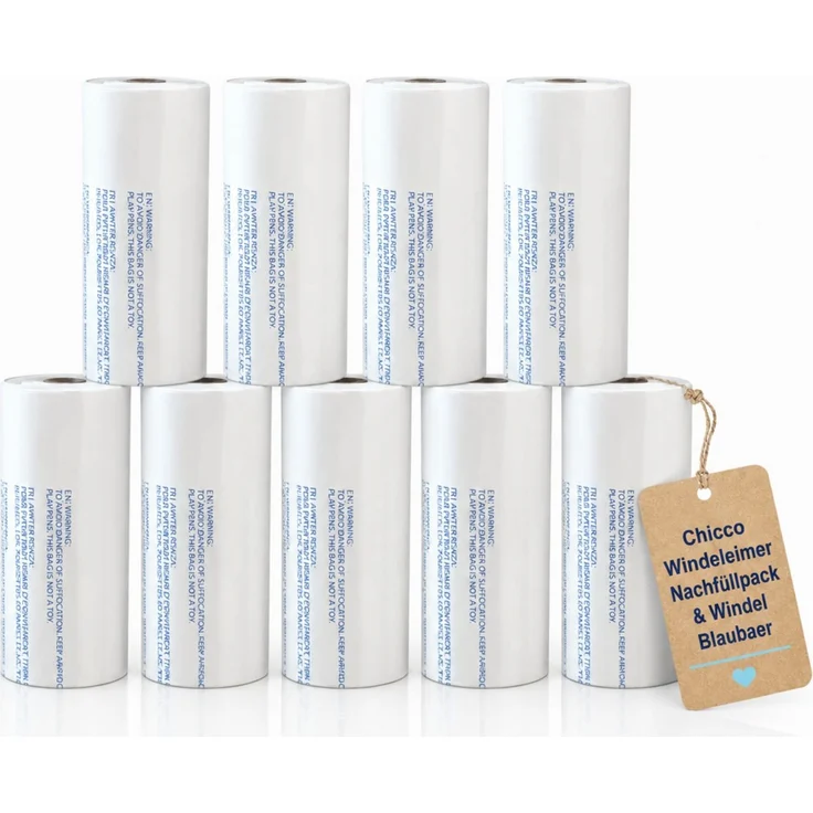 Magic Windeleimer Nachfüllpack & Windel Blaubaer | geruchsdichte & auslaufsichere Beutel | Für saubere und geruchsfreie Wickelbereiche | Nachfüllkassette, Nachfüllfolie für Windeleimer – Bild 2