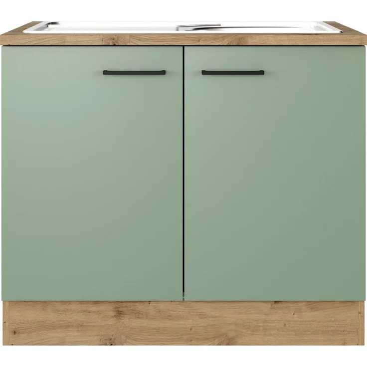 Flex-Well Spülenschrank Cara (2-St) (B x H x T) 100 x 85 x 60 cm, inkl. Edelstahl-Einbauspüle