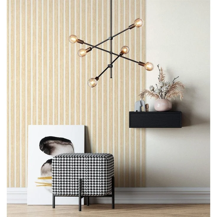 Newroom Vliestapete, Beige Tapete Skandinavisch Paneele - Holzwandpaneele Wandpaneele Creme Weiß Modern Lamelle für Schlafzimmer Wohnzimmer Küche – Bild 3