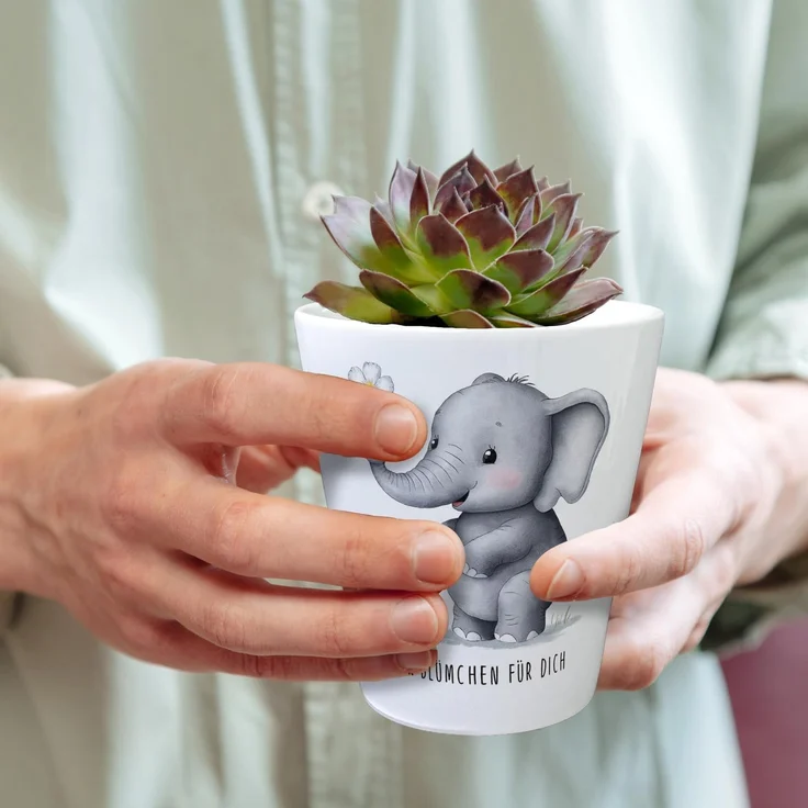 speecheese Blumentopf Grauer Elefant - Blümchen für dich Blumentopf – Bild 5