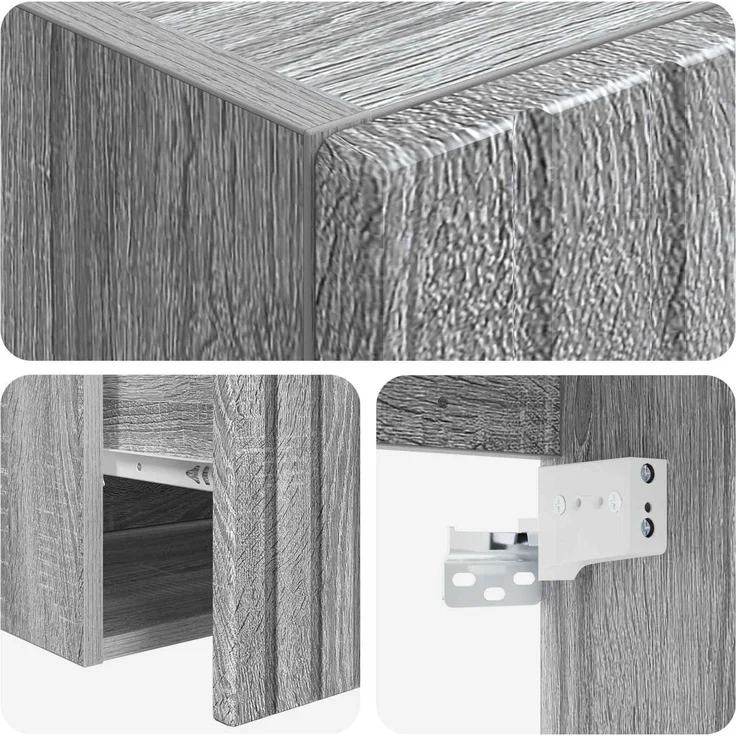 vidaXL Badezimmerschrank-Set 3 stk. Grau Sonoma 157 x 44,5 x 80 cm 3405763 – Bild 8