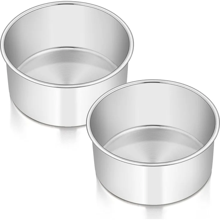Homikit Runde Backform Edelstahl 16cm Tortenform 2er Set hochwertig rostfrei – Bild 1