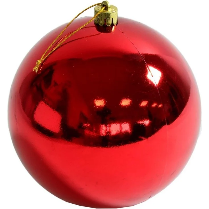B&S Weihnachtsbaumkugel Weihnachtskugel Kunststoff Ø 14 cm rot für Innen & Außen (1 St) – Bild 1