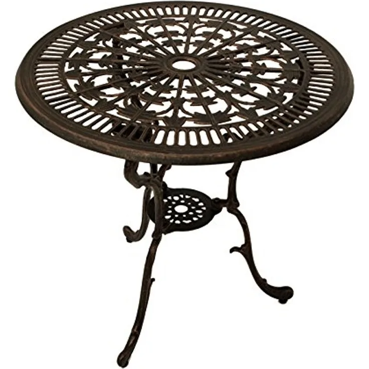 Tisch Jugendstil 70cm rund, Aluguss bronze antik