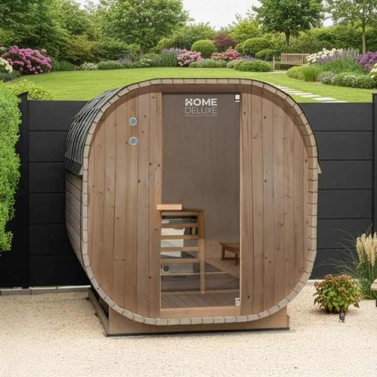HOME DELUXE Outdoor Sauna CUBE L - 194 x 180 cm für 4 Personen – Bild 2