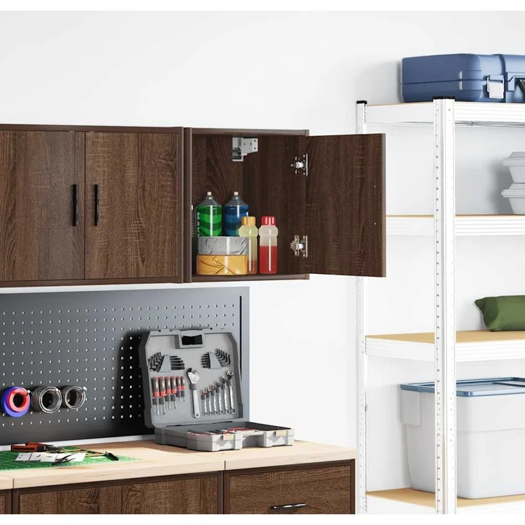 vidaXL Garagen-Wandschrank Braun Eichen-Optik Holzwerkstoff 860637 – Bild 2