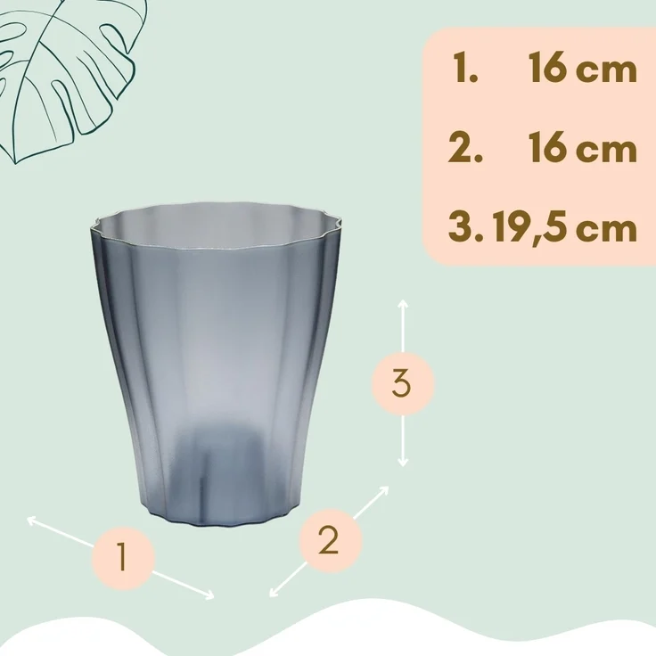 GarPet Blumentopf 4er Set Orchideentopf Transparent Orchideen Über Innen 16 rauchfarbig – Bild 2