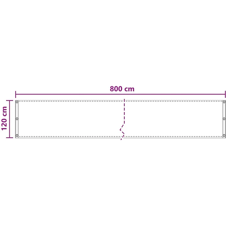 vidaXL Balkonsichtschutz Anthrazit 120 x 800 cm HDPE und Aluminium 4002851 – Bild 5