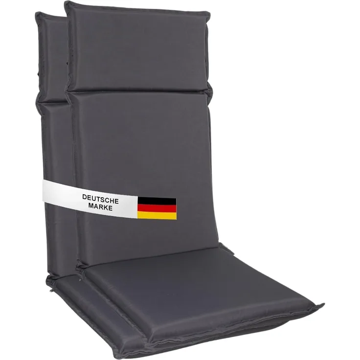 Albatros International Stuhlkissen Albatros Sitzauflage Gartenstuhlauflagen Sitzpolster, Sitzpolster Sitzkissen Outdoor Anthrazit Hochlehner Auflage UV