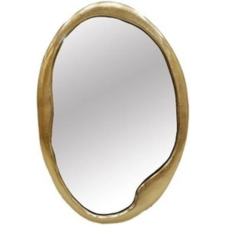 riess-ambiente Wandspiegel ABSTRACT 55 cm gold – rund, handmade, Metall, Statement-Piece (Einzelartikel, 1-St), organische Form, Unikat, eleganter Spiegel für Flur & Wohnzimmer, Deko – Bild 6
