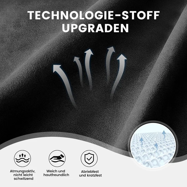 GTPLAYER Gaming Stuhl Stoff, Gaming Sessel mit Taschenfederkissen, ergonomischer Drehstuhl, Gamer Stuhl mit Fußstütze150 kg Belastbarkeit, schwarz – Bild 6