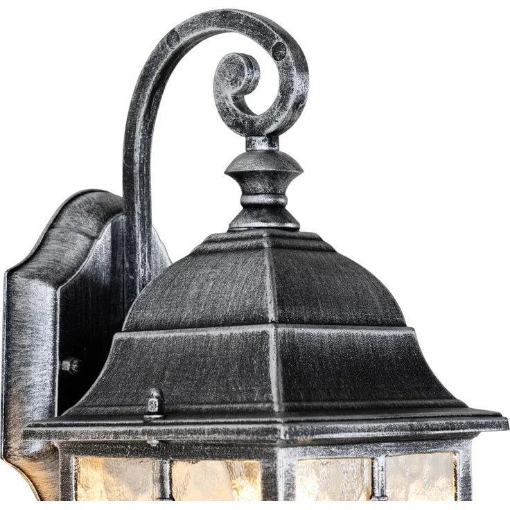 Qazqa Außen-Wandleuchte London, ohne Leuchtmittel, E27, Silber, Landhaus, Aluminium, 1-flammig – Bild 4