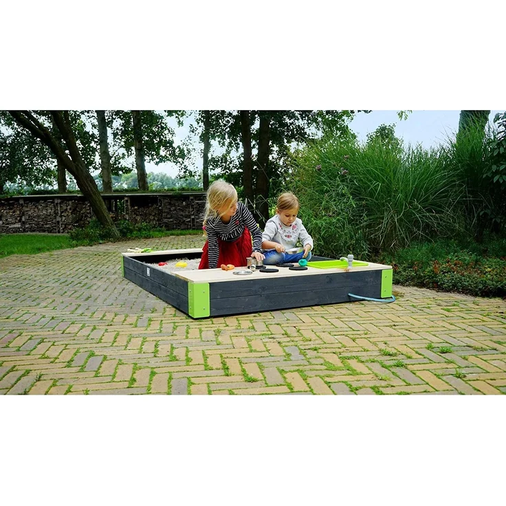 Exit Holz Sandkasten Matschküche Aksent | Grün | 200 x 140 x 29 cm – Bild 8