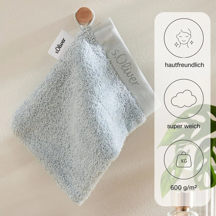 s.Oliver Waschhandschuh s.Oliver, Premium Qualität, 600 gr/m², auch als Sets erhältlich, Walkfrottier (1-St), große Farbauswahl, auch als Duschtuch, Handtuch, Gästetuch – Bild 2