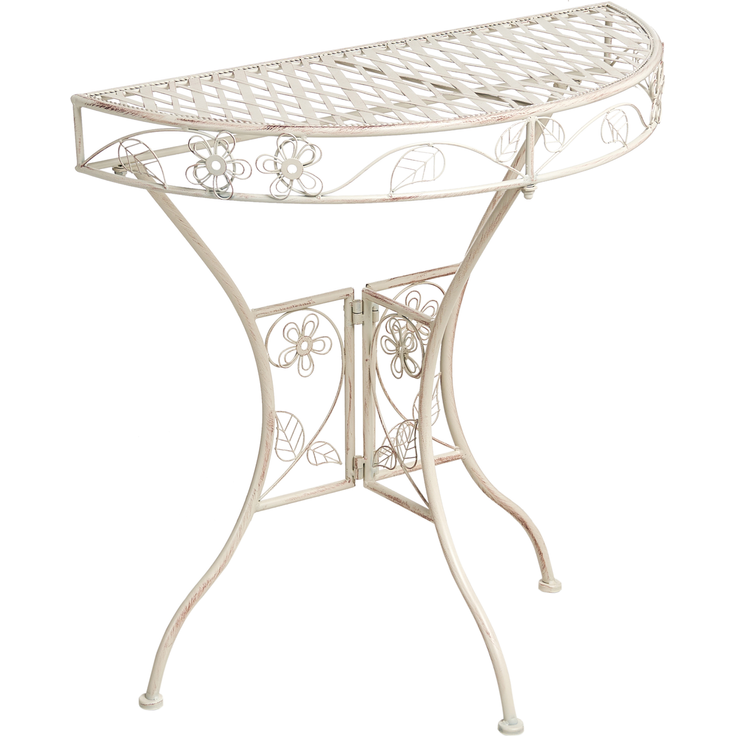 Beliani 'YAVIZA' Outdoor Bistrotisch, Metall Hellbeige