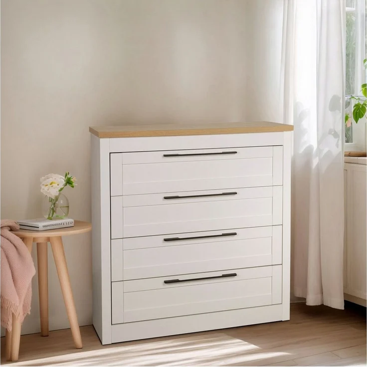 OTTO home Schubkastenkommode Büsum Schlafzimmer Schrank Wäscheschrank, Sideboard mit 4 Schubladen im Landhaus Design Bestseller – Bild 1