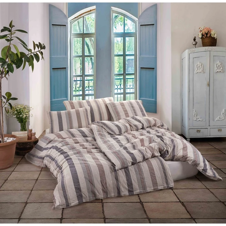KK Kinderbettwäsche Leinen Bettwäsche Set 135x200 cm 2-teilig – Bild 1