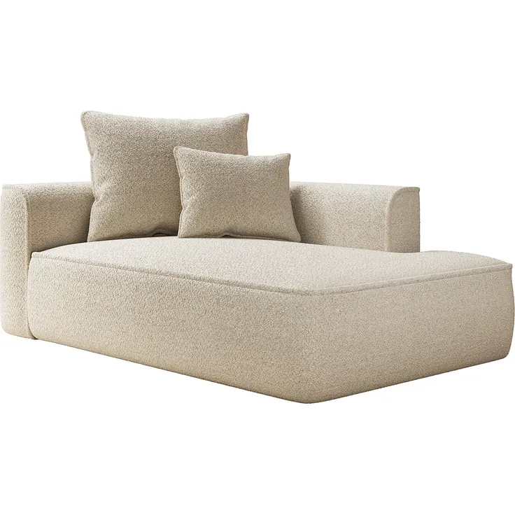 Vente-unique - PINETA - Recamiere ohne Schlaffunktion - Plastik - Kunststoff (PVC) - Beige - 180 x 115 x 67 cm