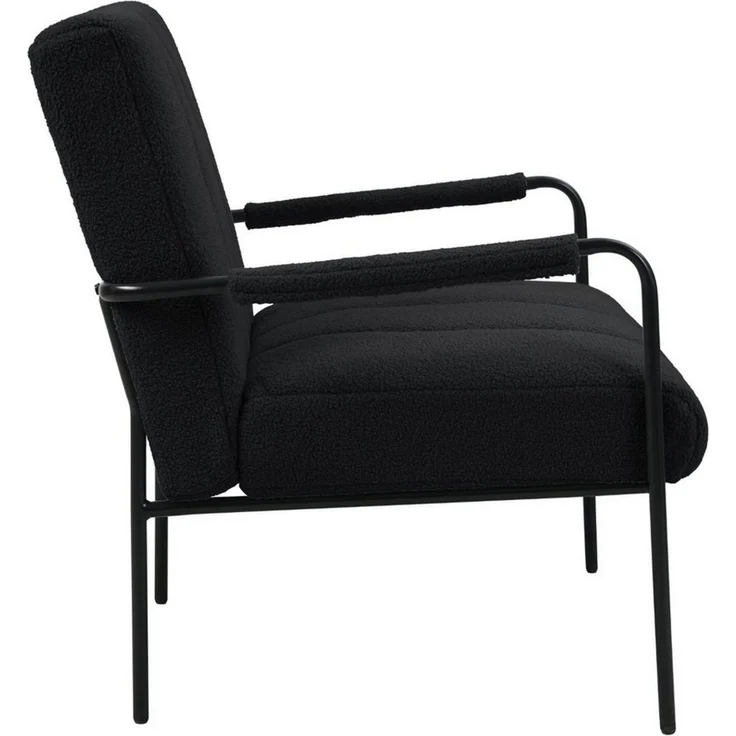 SVITA Loungesessel KYLE, Loungestuhl, Teddy-Boucle, Schwarz – Bild 3