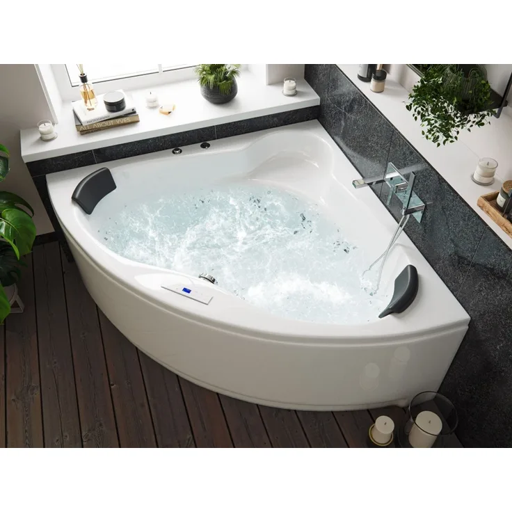 Deluxe Whirlpool Selene Ultra 140cm Made in Germany 80 Düsen & LED ohne Armatur : Ohne Armaturen