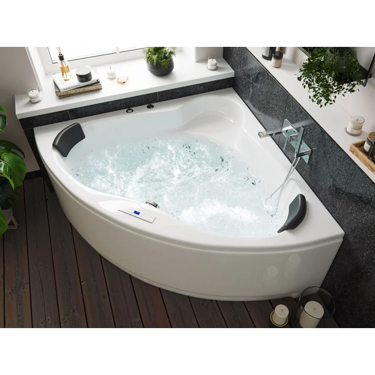Deluxe Whirlpool Selene Ultra 140cm Made in Germany 80 Düsen & LED ohne Armatur : Ohne Armaturen – Bild 1