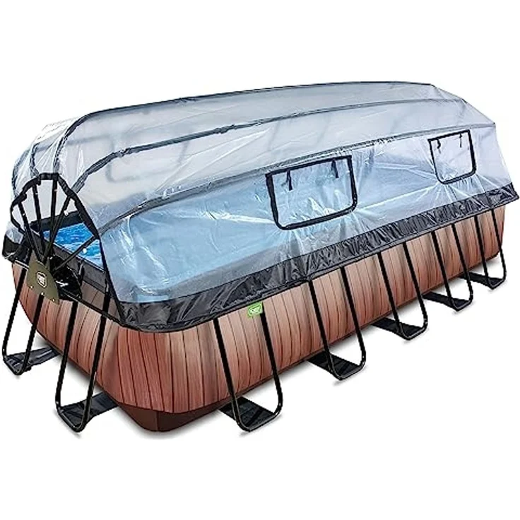Exit Aufstellpool Framepool mit Dach | Braun | 540 x 250 x 122 cm – Bild 1
