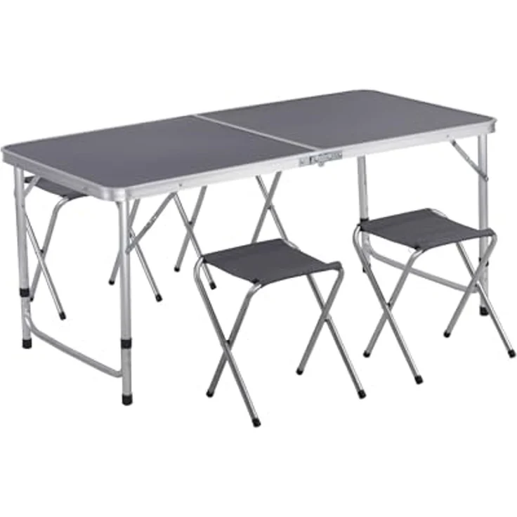 Greemotion Campingtisch mit Stühlen klappbar 4er Set [Faro] Klapptisch Reisetisch (1x Campingtisch, 4x Stühle), ultraleicht & faltbar (120x60x70 cm) – Bild 7