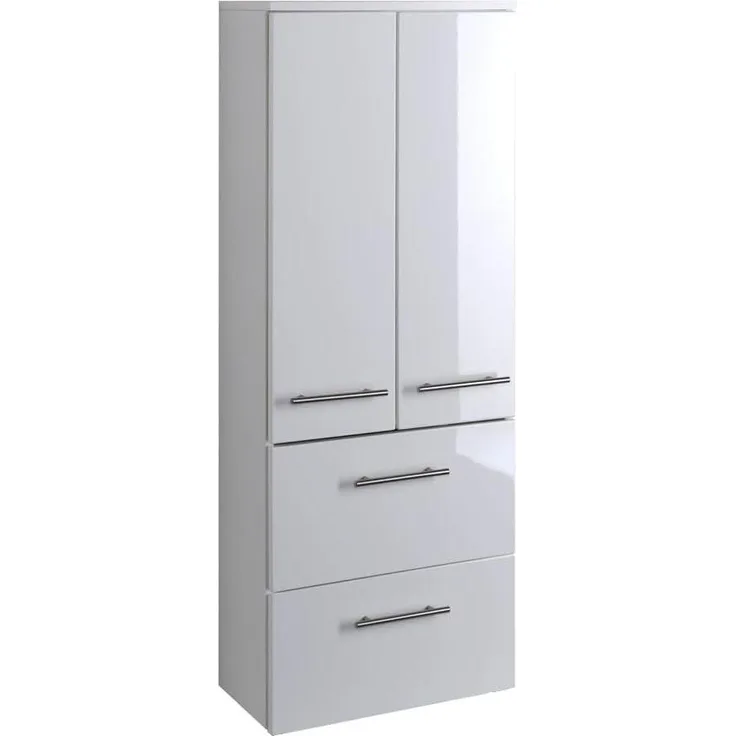Midischrank UDINE-03, Hochglanz weiß, B x H x T ca.: 50 x 130 x 27cm