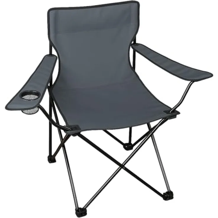 Ambientehome Faltstuhl Relaxstuhl Anglerstuhl Campingstuhl, grau