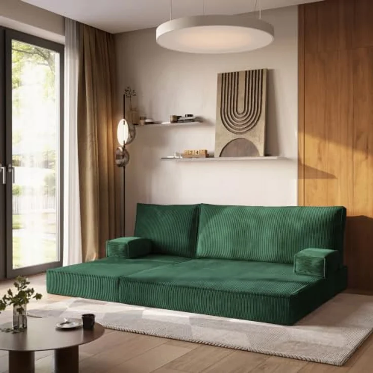 Masseno Ecksofa NOTIA, modulares Boneless Sofa mit Schlaffunktion und Bezug aus Tkanina sztruksowa in POSO 14 – Bild 4