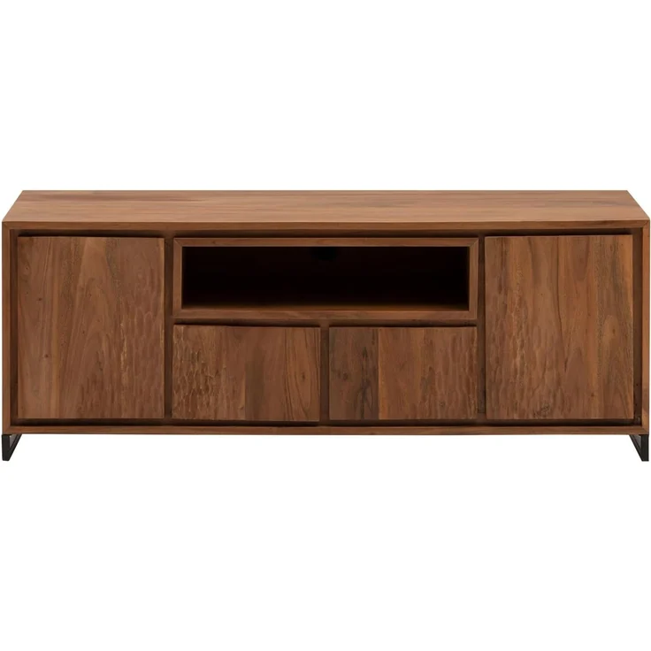 TV-Bank Lowboard 120 cm Massivholz Akazie braun Woodkings Maddox TV-Board Fernsehbank Fernsehtisch Holzbank mit Stauraum 120x45x45 cm – Bild 7