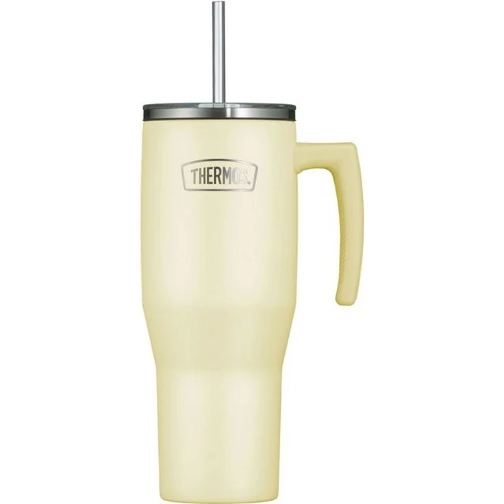 THERMOS Thermobecher REFRESHING SERIES ISOLIERTRINKBECHER mit Strohhalm, 1-tlg, Edelstahl, Kunststoff, Silikon, Titan, 1,10l, 6h heiß & 6h kalt, mit Griff – Bild 4