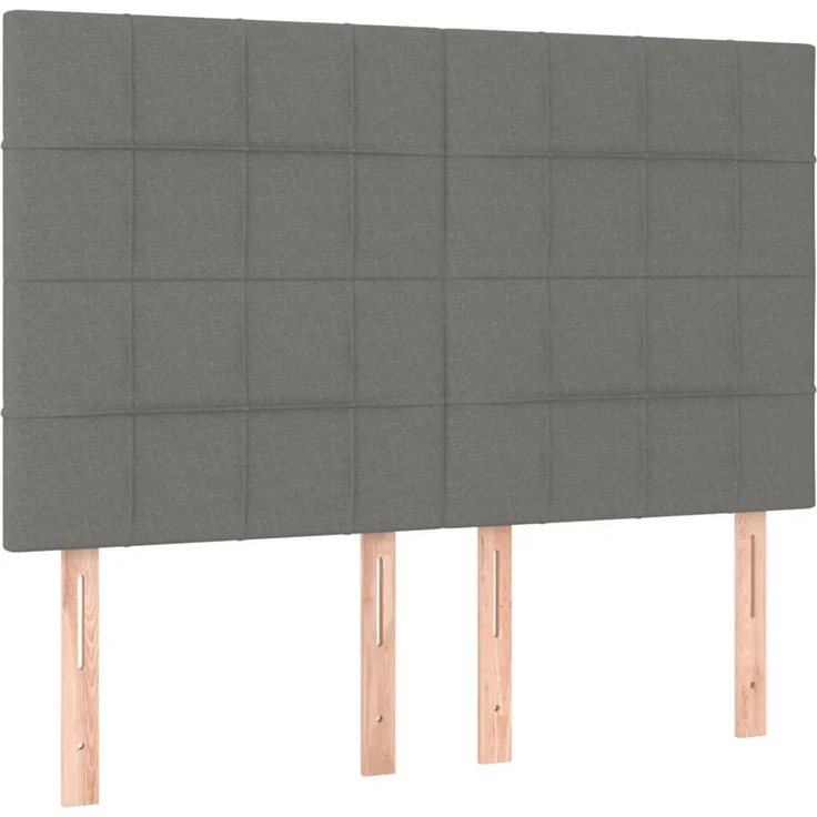 vidaXL Kopfteile 4 Stk. Dunkelgrau 72 x 5 x 78/88 cm Stoff 3116331 – Bild 2