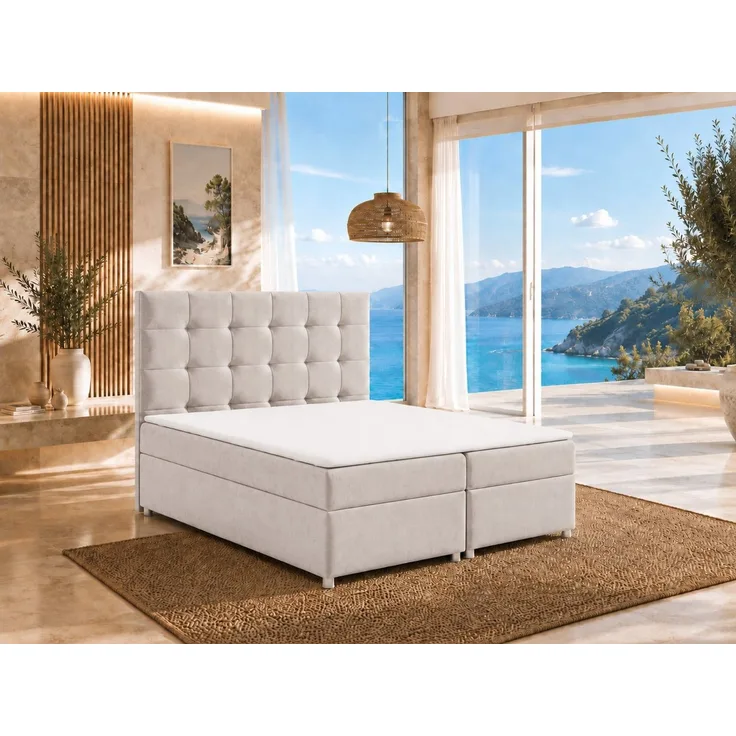 Best for Home Boxspringbett mit Bettkasten Doppelbett mit Stauraum Trinity K-12 Komfort Topper (140x200 160x200 180x200 200x200 cm), Handwerksqualität, TOP Preis-Leistungs-Verhältnis