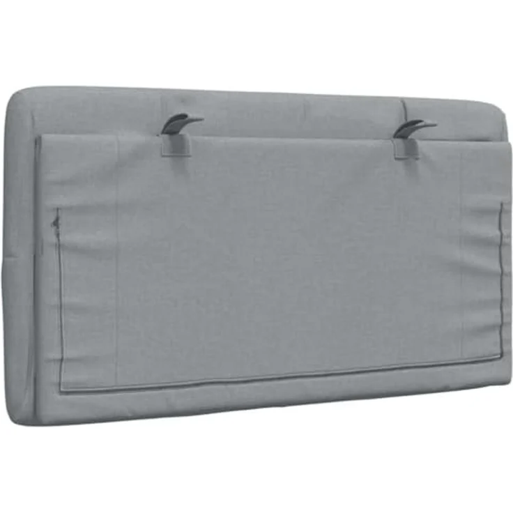 vidaXL Bett Kopfteil-Kissen Hellgrau 80 cm Stoff (1-tlg) – Bild 6