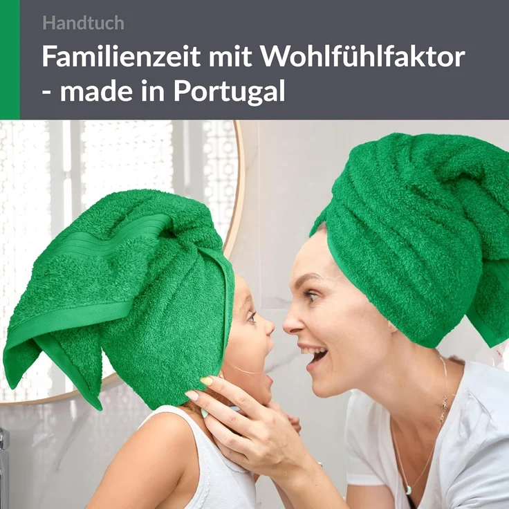 Lashuma Handtücher Linz, Frottee (2-St), Saugstarke Baumwollhandtücher 50x100 cm grün – Bild 6