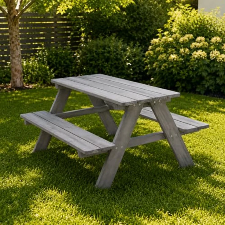 HAGO Garten-Kindersitzgruppe, Sitzset aus Tannenholz für Garten und Spielplatz, 1-tlg, mit hoher Tragkraft bis 50 kg – Bild 1