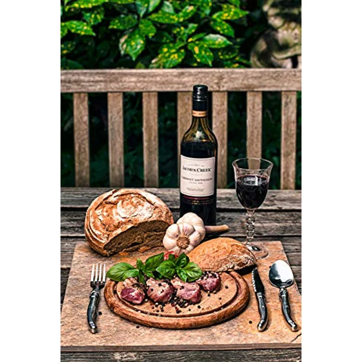 Laguiole Style de Vie Besteck-Set Premium Line, 24 Teile, Edelstahl und Kunststoff, für 6 Personen, spülmaschinengeeignet, mit Holz Besteckkasten – Bild 8
