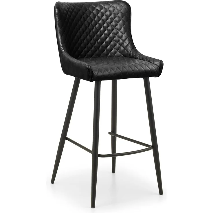 Julian Bowen Luxuriöser Barhocker aus Kunstleder - Schwarz – Bild 3