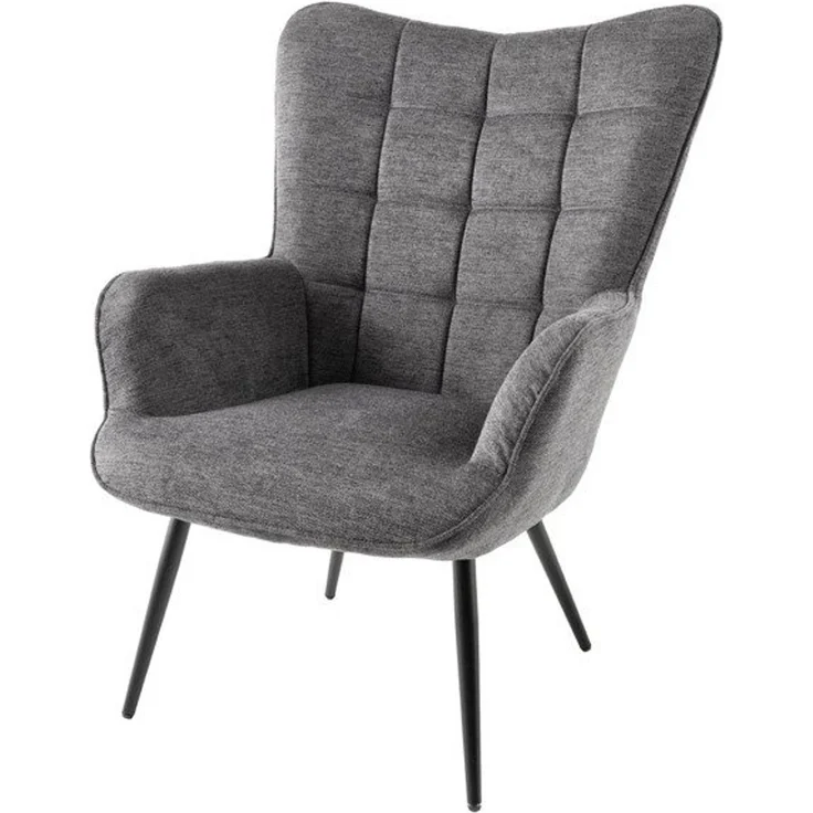 riess-ambiente Ohrensessel SCANDINAVIA grau/schwarz - Strukturstoff, Metall, Armlehnen, Polster (Einzelartikel, 1-St), zeitlos & im skandinavischen Design - ideal f. elegante, moderne Lofts – Bild 2