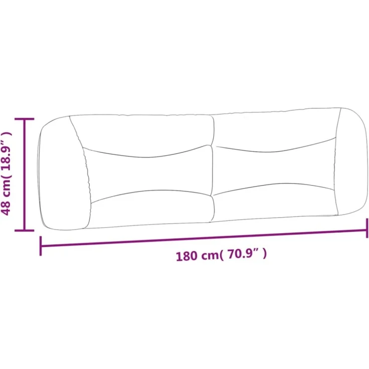 vidaXL Kopfteil-Kissen Blau 180 cm Stoff 374606 – Bild 6