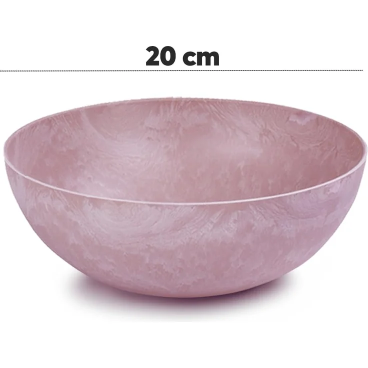 matches21 HOME & HOBBY Blumentopf Pflanzschale für draussen Dekoschale rund alt-rosa marmoriert 20 cm (1 St), Blumen-Schale als wetterfeste Friedhof-Schale Grab-Schmuck Grabschale – Bild 2
