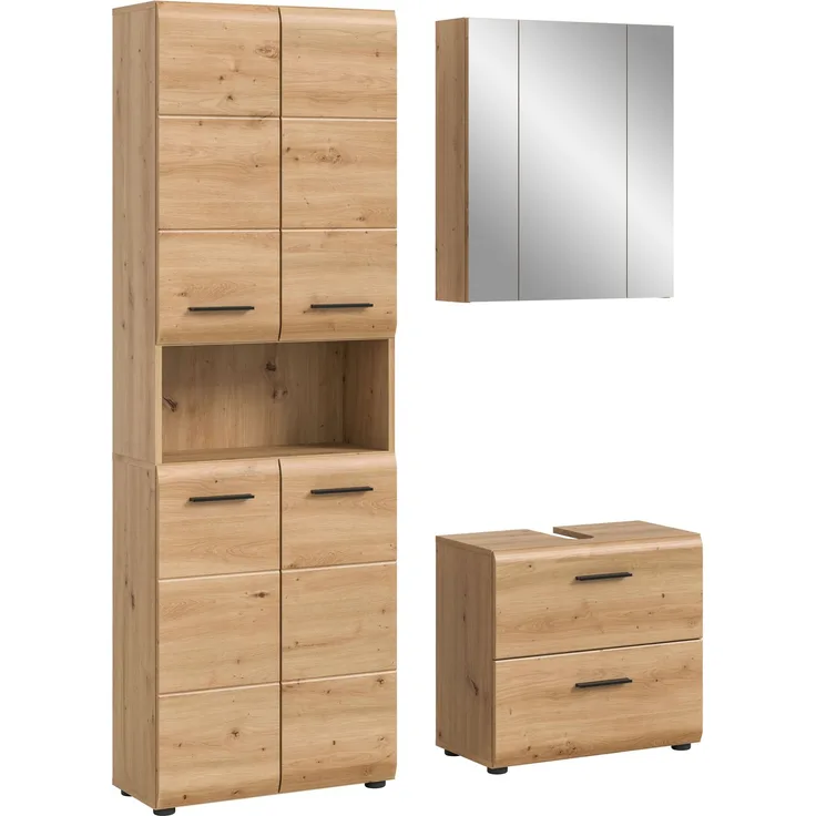 Badkombination (B/H/T: 135x185x30 cm) in Artisan Oak Nachbildung und Artisan Oak Nachbildung