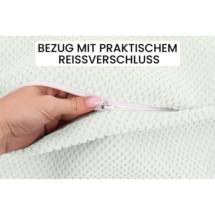 Amilian Nackenrollenbezug 15x40 cm - Ersatzbezug für Nackenrolle, Kissenrolle, Bettrolle, waschbarer Ersatzbezug mit verdecktem Reißverschluss – Bild 3
