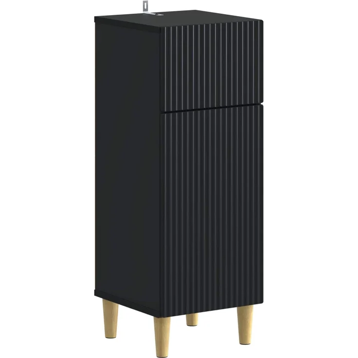 vidaXL 3-teiliges Badezimmer-Schranksystem ARNHEM 3 stk. Schwarz 3418009 – Bild 3