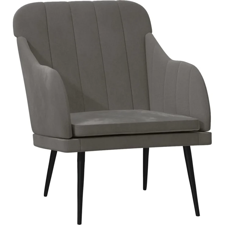 Sessel wohnzimmer, Relaxsessel Dunkelgrau 63x76x80 cm Samt – Bild 2