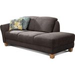 CAVADORE Recamiere Gootlaand, Recamiere mit Federkern und Armteil links im Landhausstil, 194 x 84 x 91, dunkelgrau