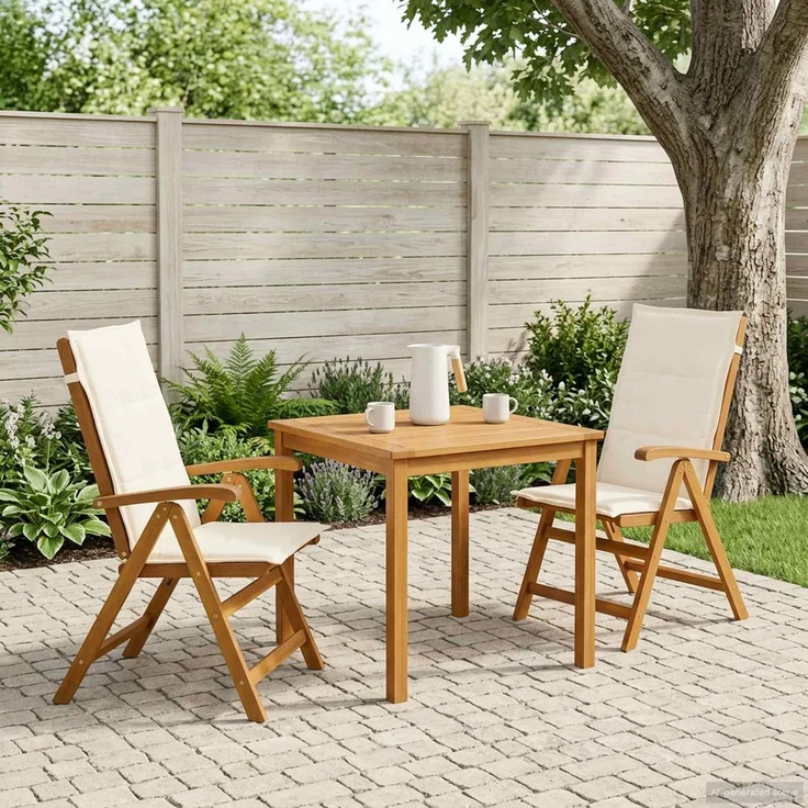 vidaXL Liegestühle für den Garten 2 stk. Natur Massivholz Akazie 42041427 – Bild 1