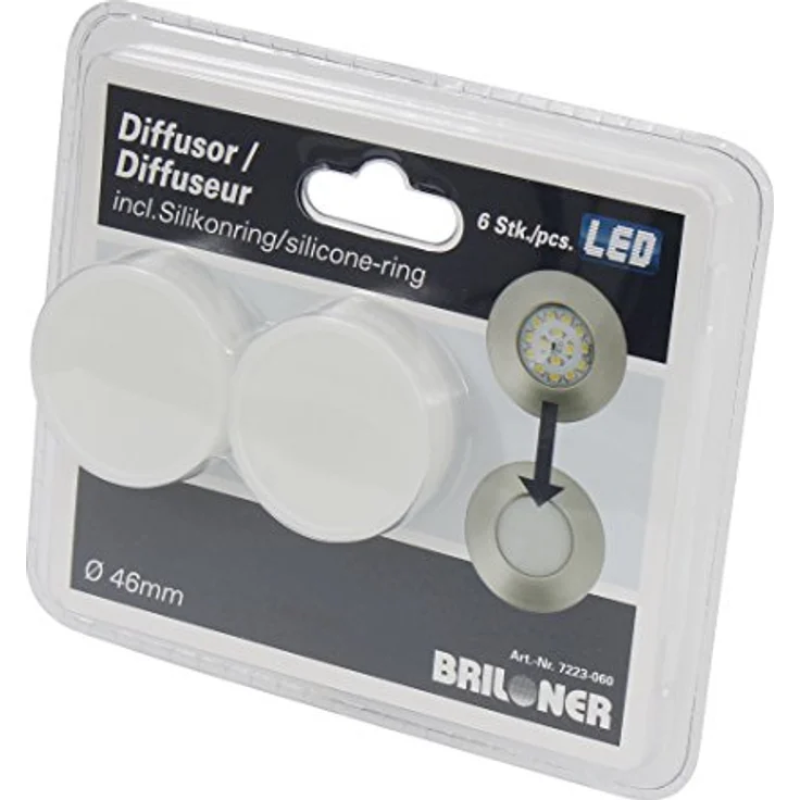 Briloner Leuchten LED Einbauleuchten Diffusor-Einsatz, 6er Set, Weiß, kompatibel mit Serien 7204-xxx bis 7235-xxx – Bild 3