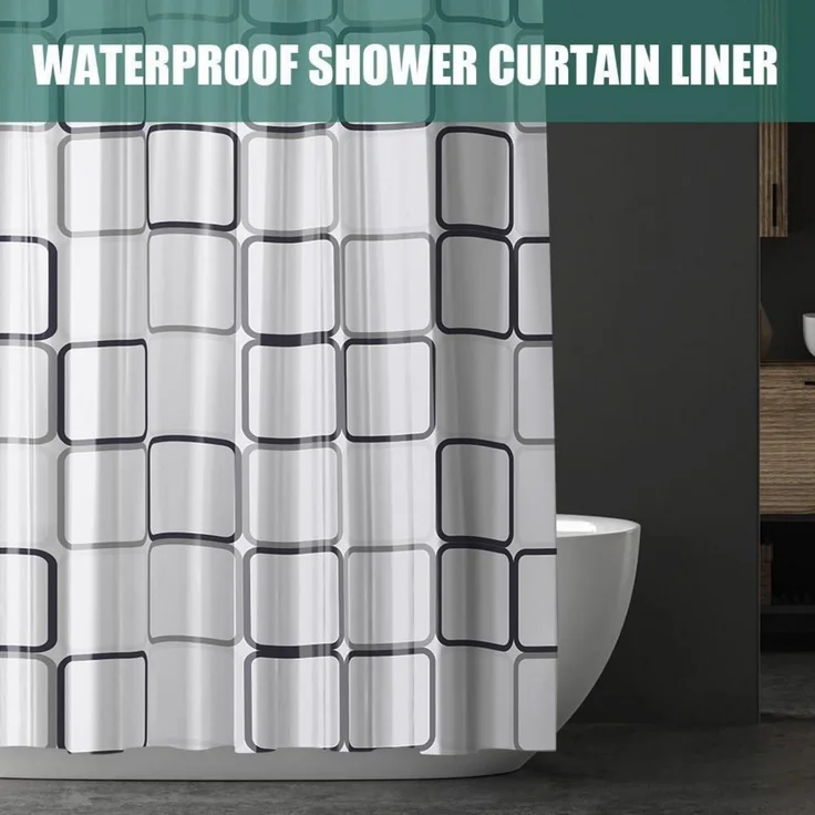Duschvorhang URAQT Anti-schimmel Wasserdicht PEVA 180x180 cm mit 12 – Bild 6